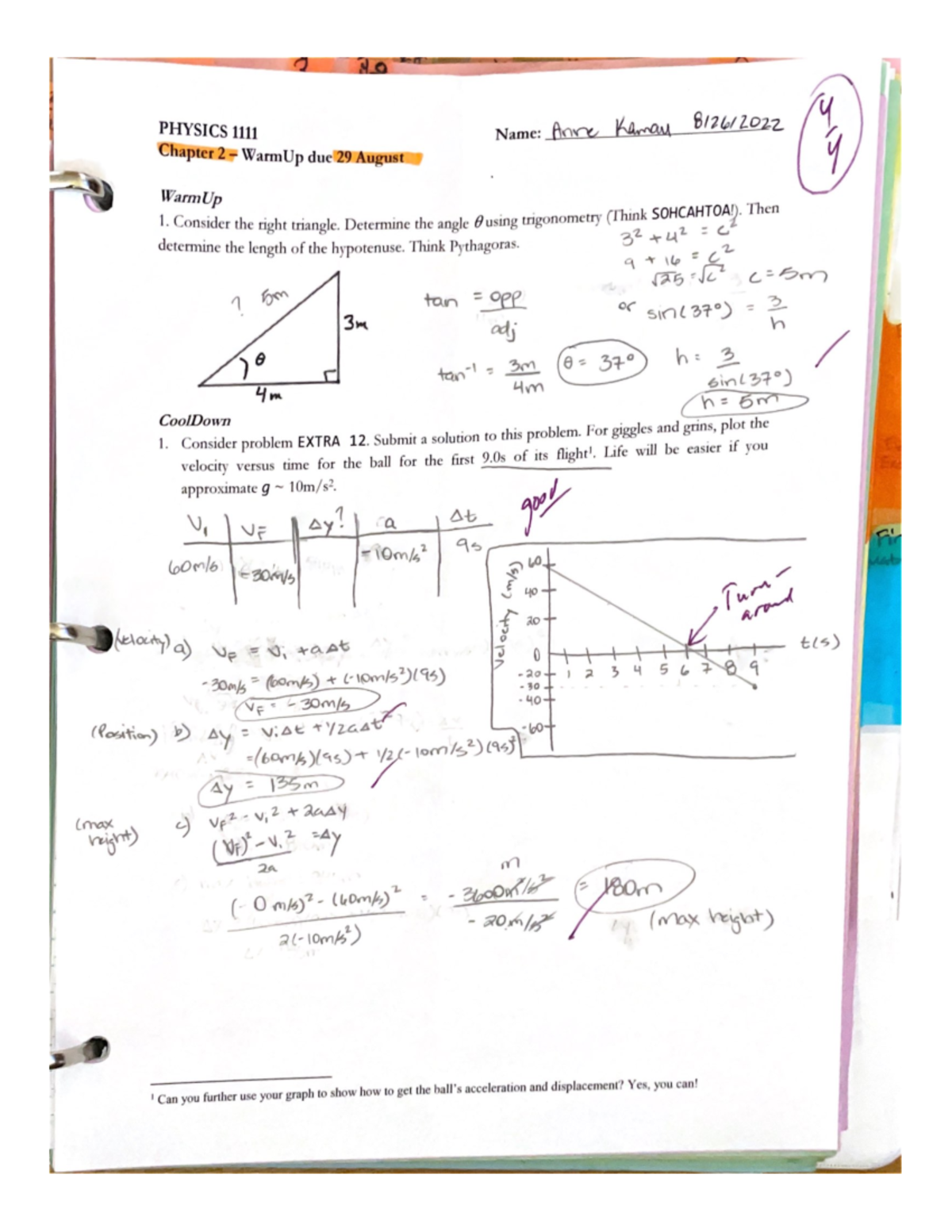 PHYS 1 Unit 1 (Ch 2-3) - Multi-stage Kinematics, Vectors, Extra ...