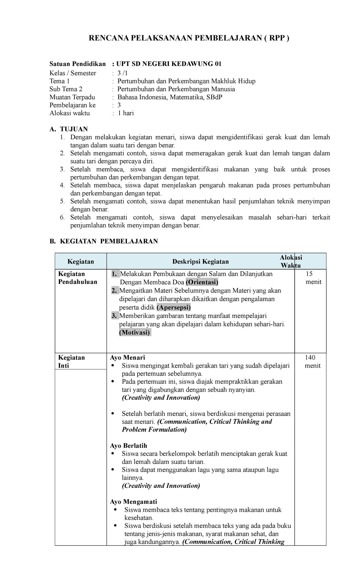 3.1.2.3 - RPP Revisi 2020 - RENCANA PELAKSANAAN PEMBELAJARAN ( RPP ...