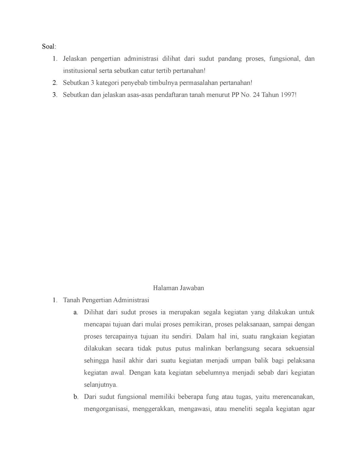 Tugas 1 - Asssfagsgsg - Soal: 1. Jelaskan Pengertian Administrasi ...