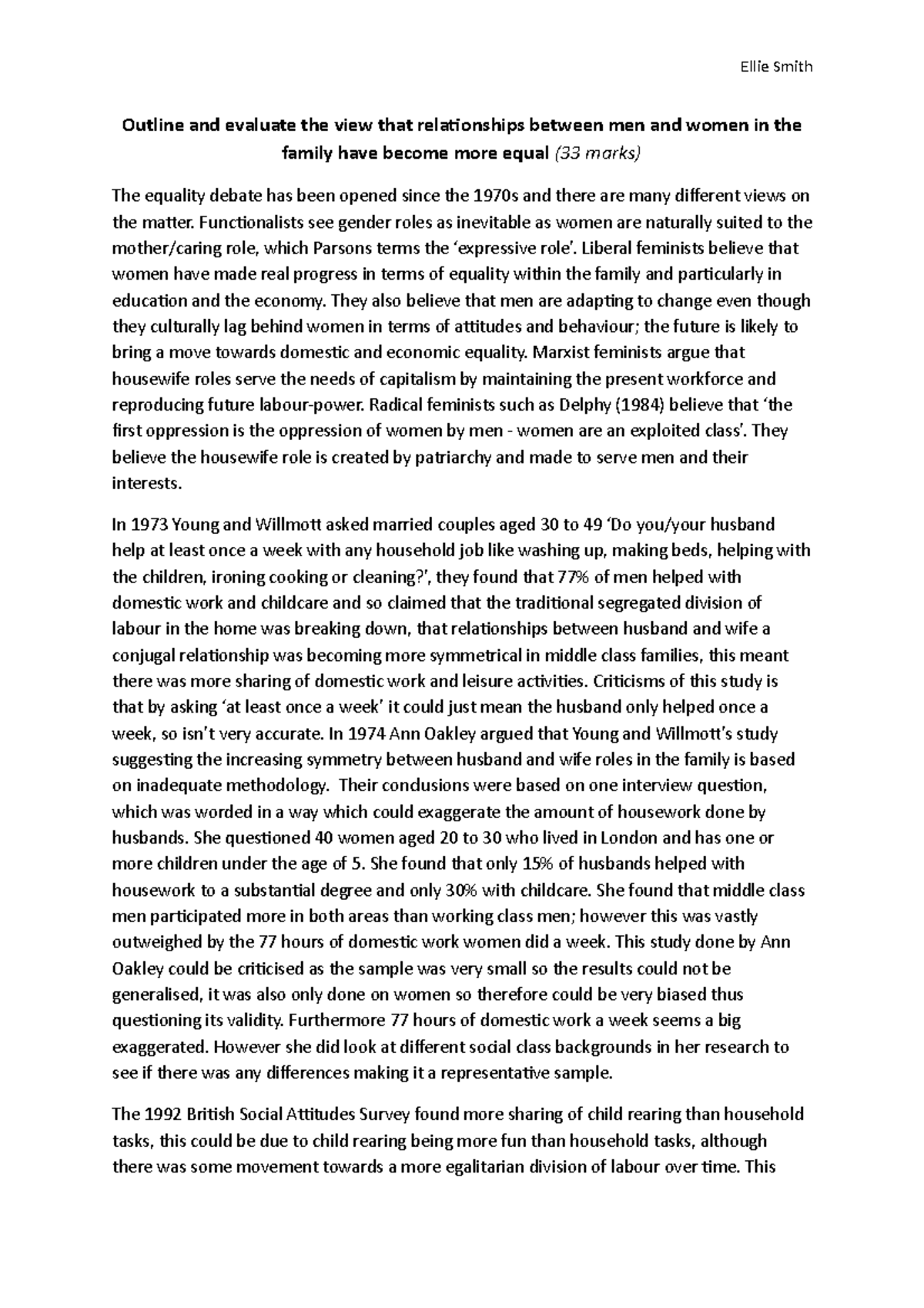 Outline and briefly evaluate the view 07 picture