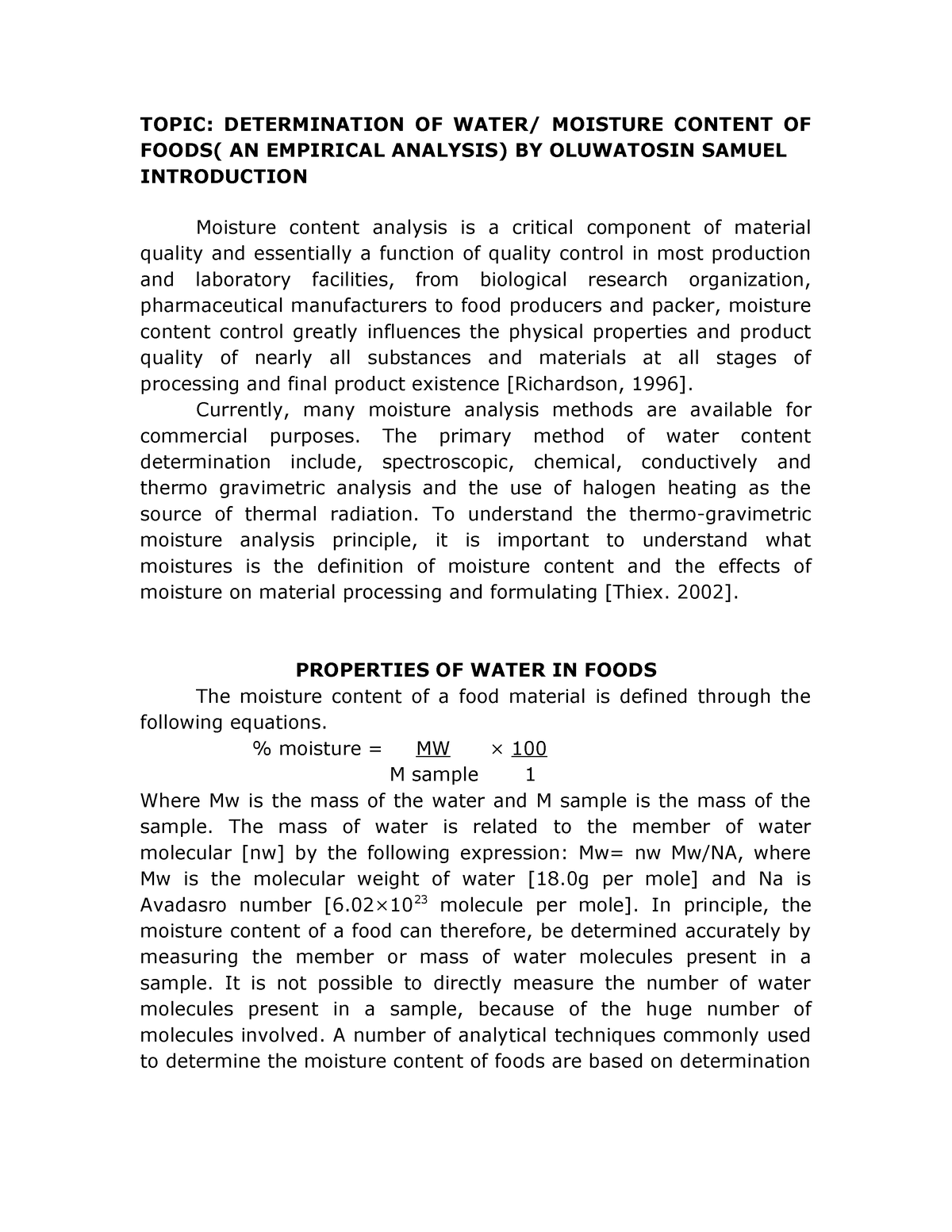 moisture content thesis pdf