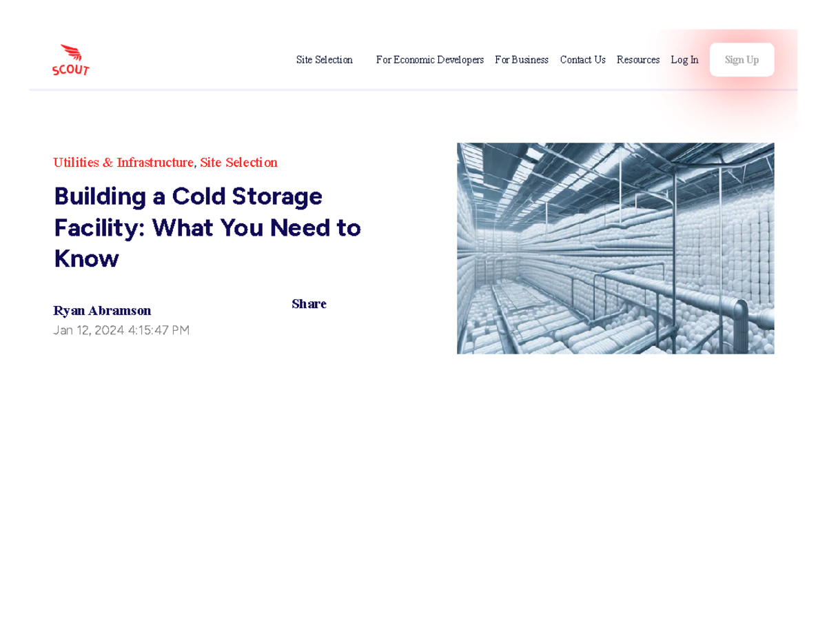 Building a Cold Storage Facility What You Need to Knowol - Utilities ...
