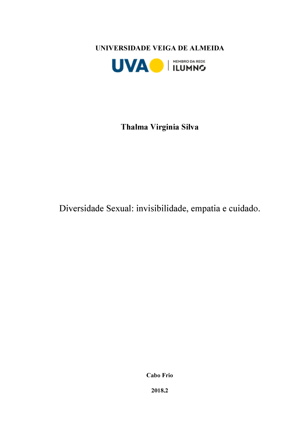 Monografia 2 Trabalho De Conclusao De Curso Sobre Diversidada Sexual E A Importancia De Mais 1206