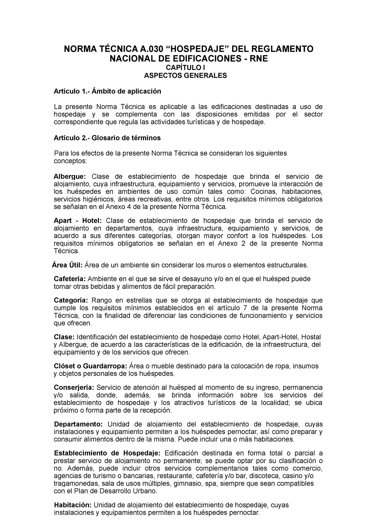 A Hospedaje Rm N Vivienda Norma T Cnica A Hospedaje