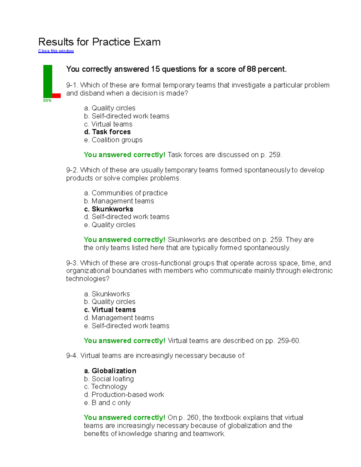 Chapter 9 - Results for Practice Exam - Results for Practice Exam Close ...