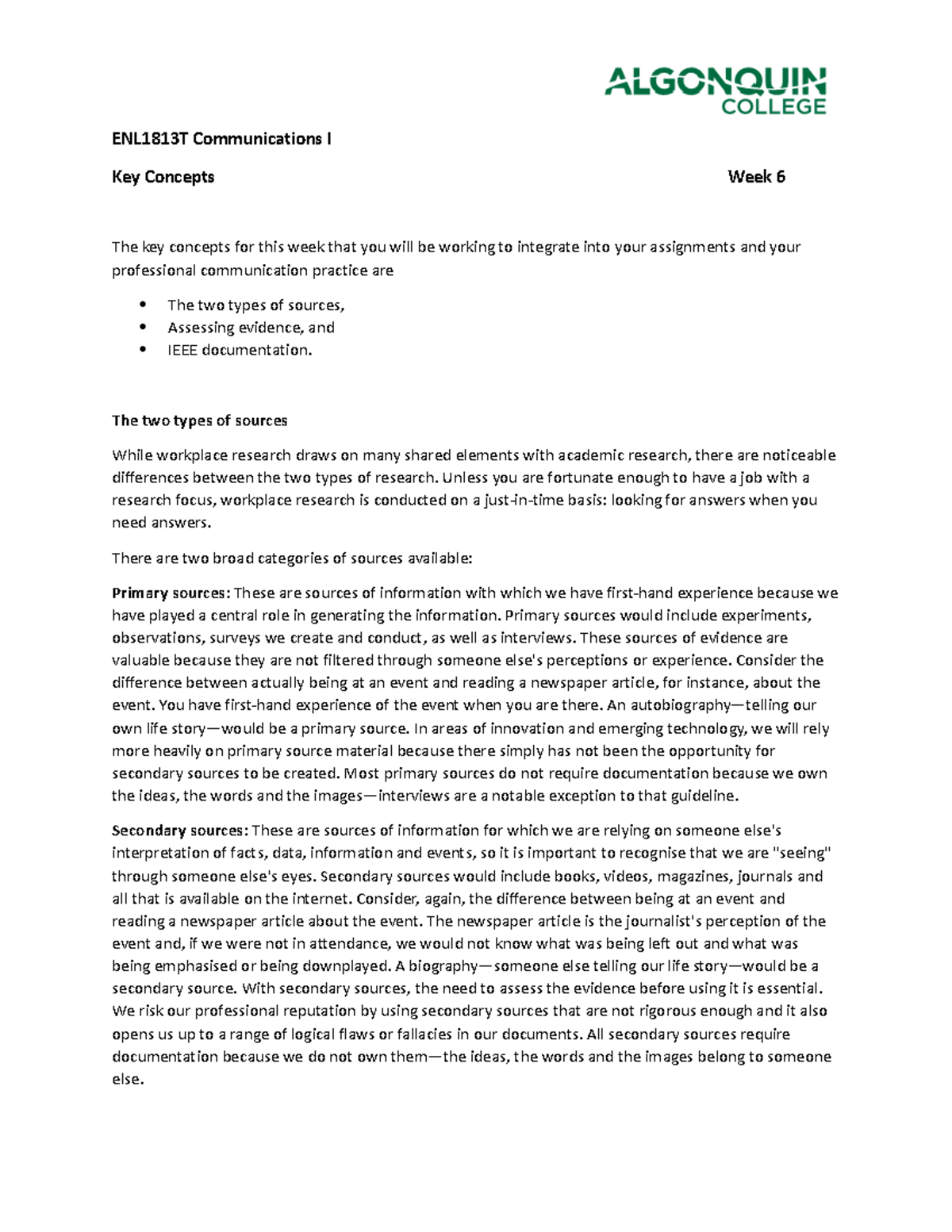 enl1813t-week-6-key-concepts-enl1813t-communications-i-key-concepts