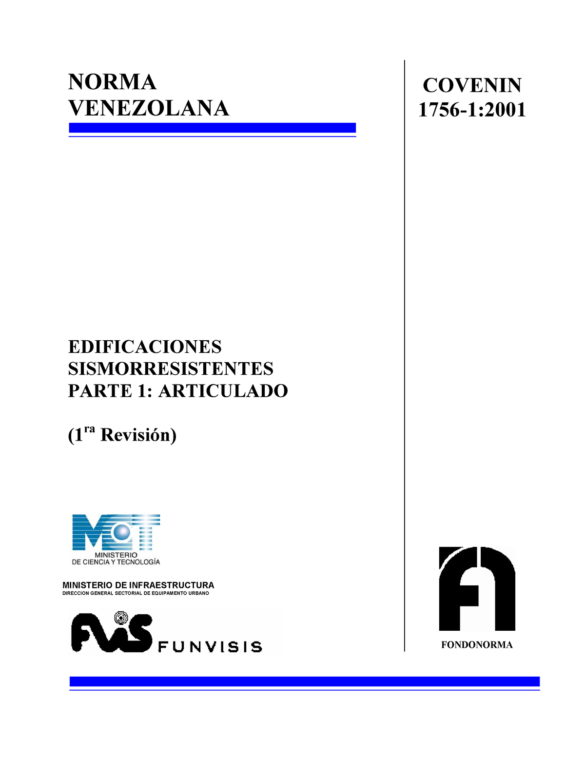 Covenin 1756-2001 (Articulado) - NORMA VENEZOLANA EDIFICACIONES ...