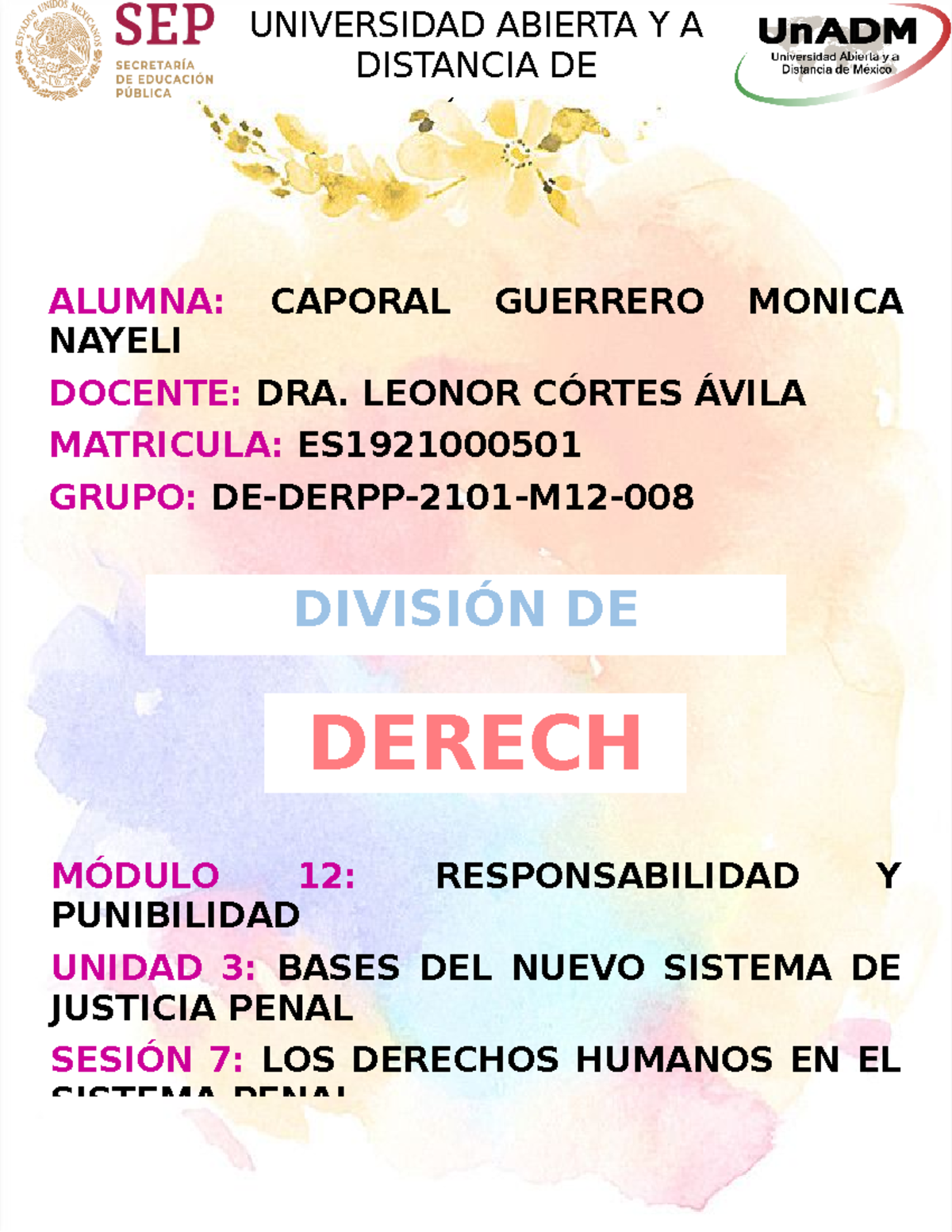 BASES DEL NUEVO SISTEMA DE JUSTICIA PENAL - DIVISIÓN DE CIENCIAS ...