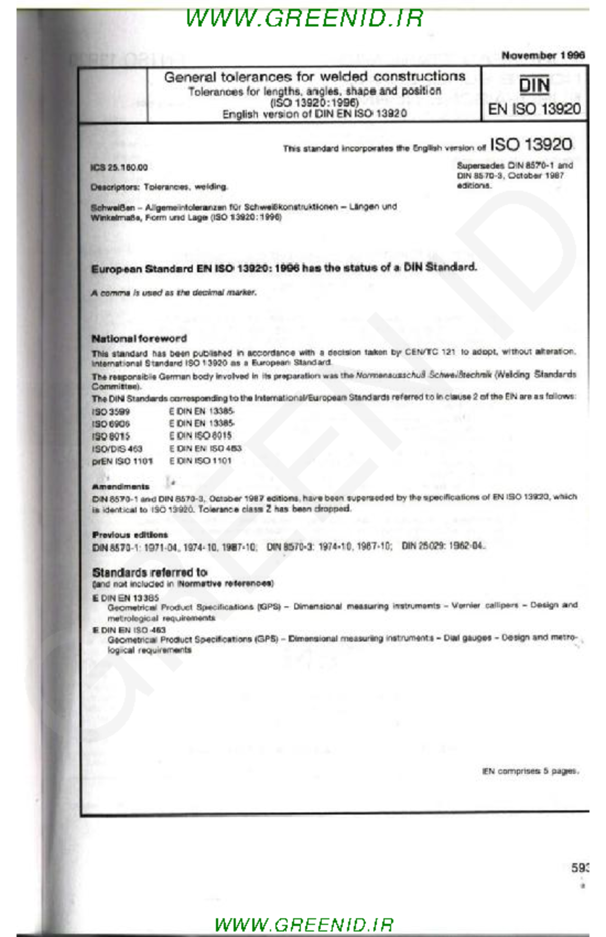 DIN EN ISO 13920 - tiêu chuẩn hàn - IR November 1996 General tolerances ...