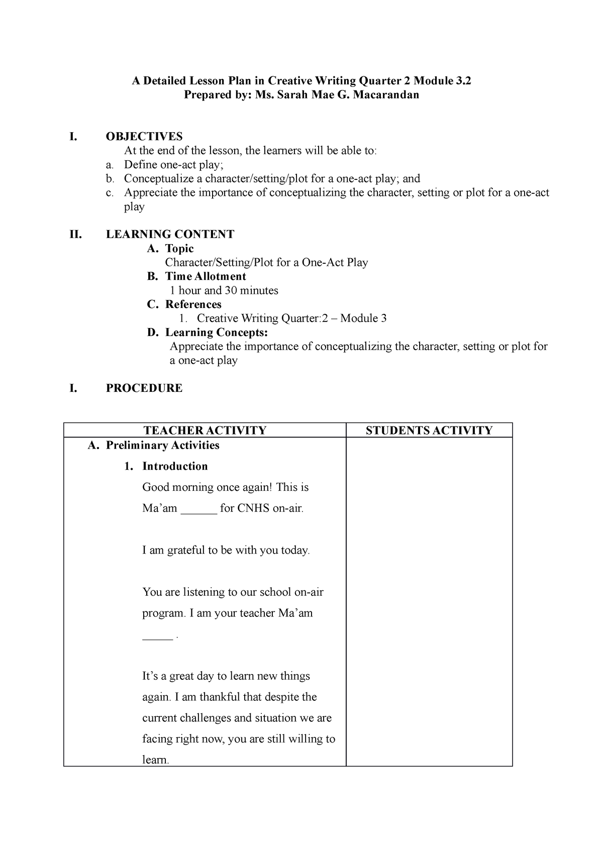 creative writing quarter 2 module 3 answer key