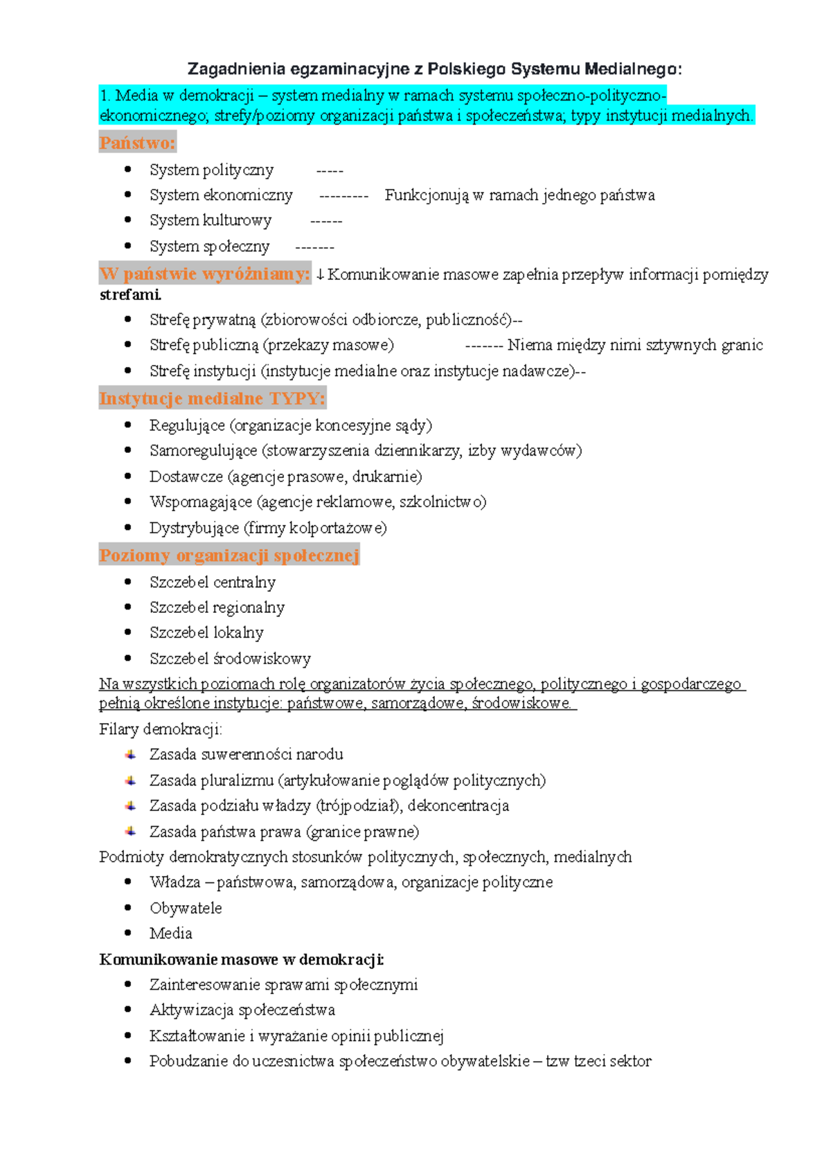 Egzamin PSM - Notatki Z Przedmiotu Polski System Medialny - Zagadnienia ...