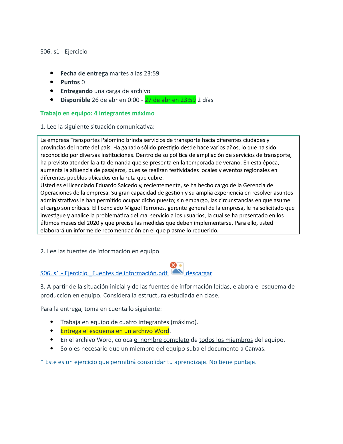 S06. S1 - Ejercicio, Correo - S06. S1 - Ejercicio Empezar Tarea Fecha ...