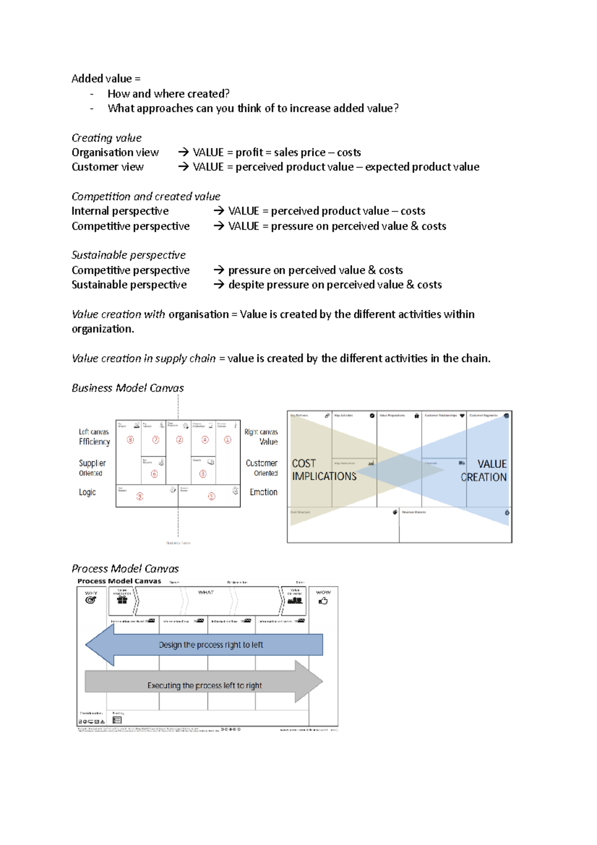 Operations management - Added value = - How and where created? - What ...