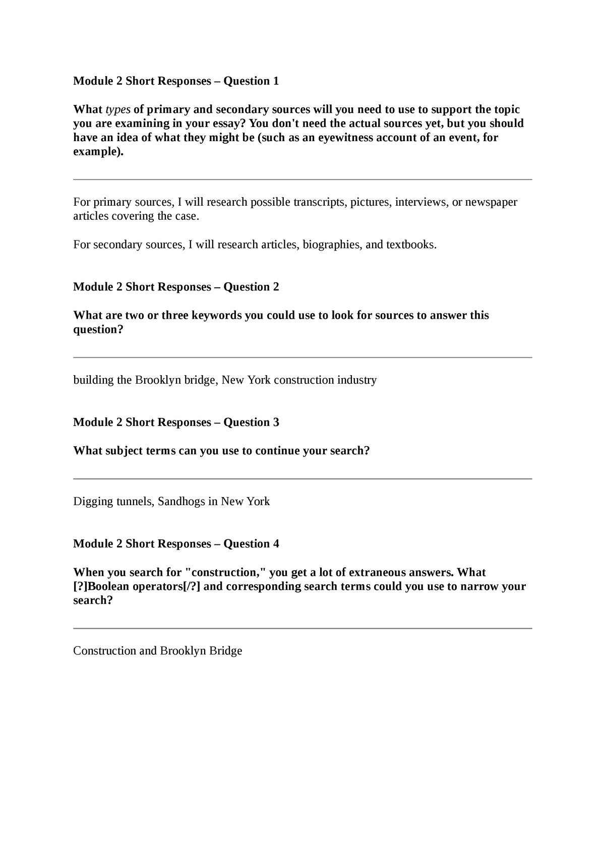 Module 2 Short Responses Module 2 Short Responses Question 1 What Types Of Primary And 7925