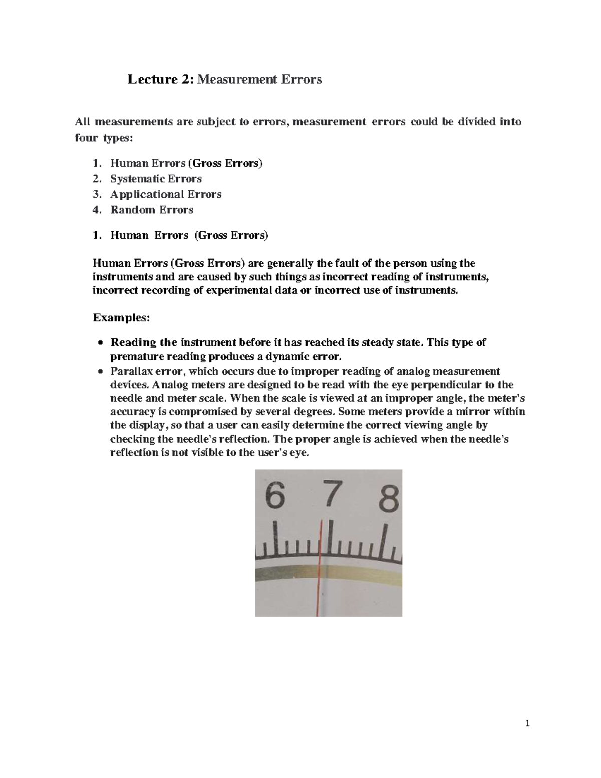 EECE-326 Lecture 2 Measurement Errors - Warning: TT: Undefined Function ...