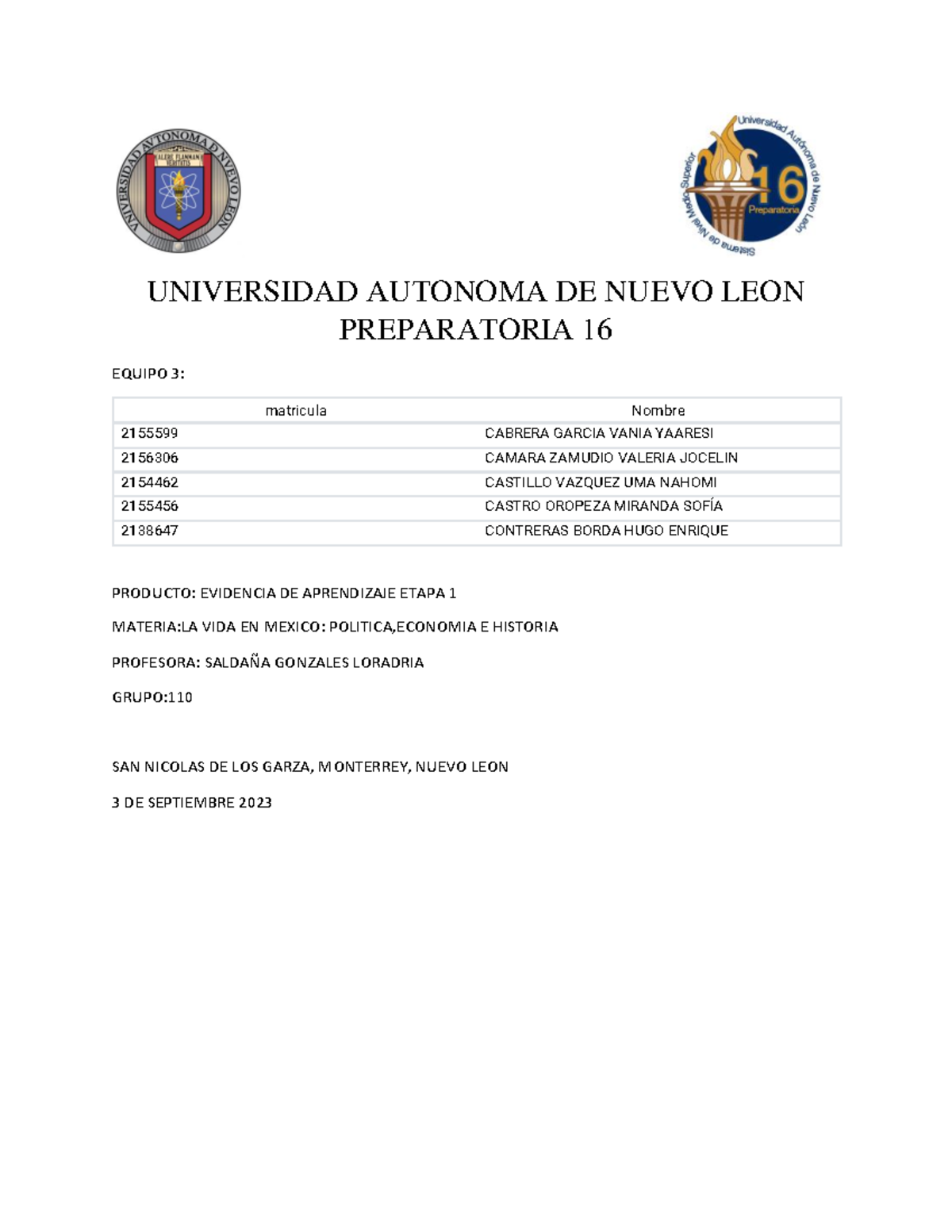 EQ3 EV DE Aprendizaje E1 LMV - UNIVERSIDAD AUTONOMA DE NUEVO LEON ...