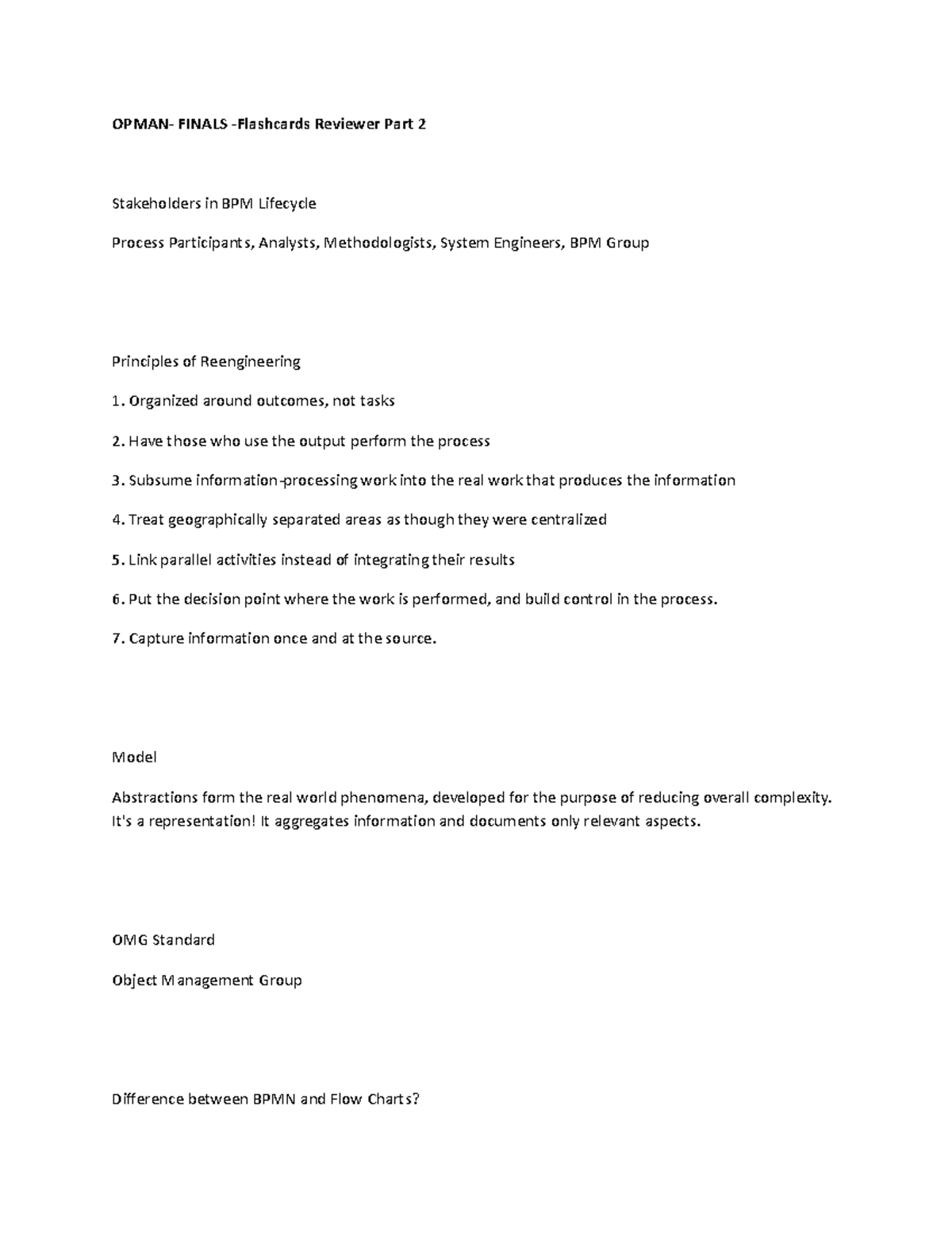 Opman Finals Flashcards Reviewer Part 2 OPMAN FINALS Flashcards