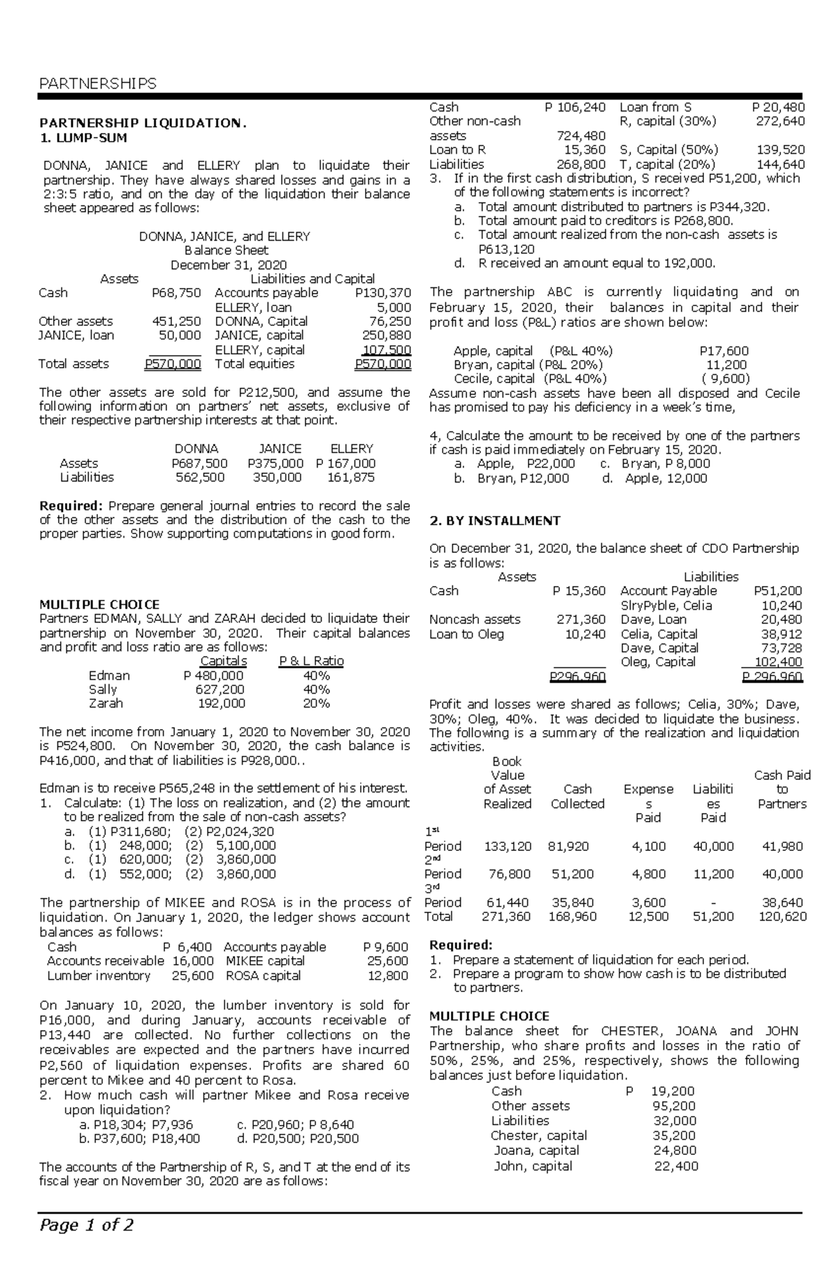 Partnership - I hope it help - Page 1 of 2 PARTNERSHIPS PARTNERSHIP ...