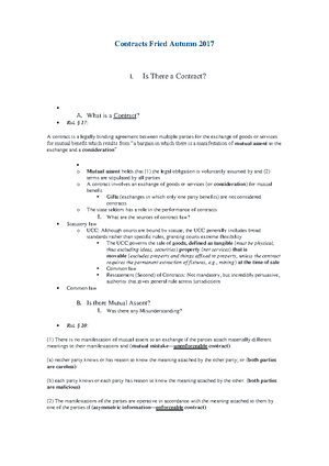 Contracts - Great - CONTRACTS – Marcus Cole – Fall 2021 Procedural ...
