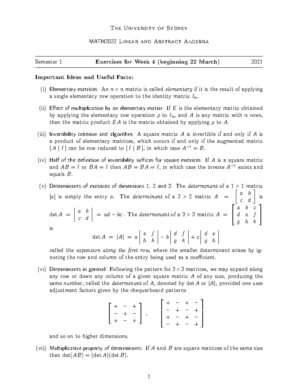 2021 MATH2022 Tutorial Week 04 - The University of Sydney MATH2022 ...