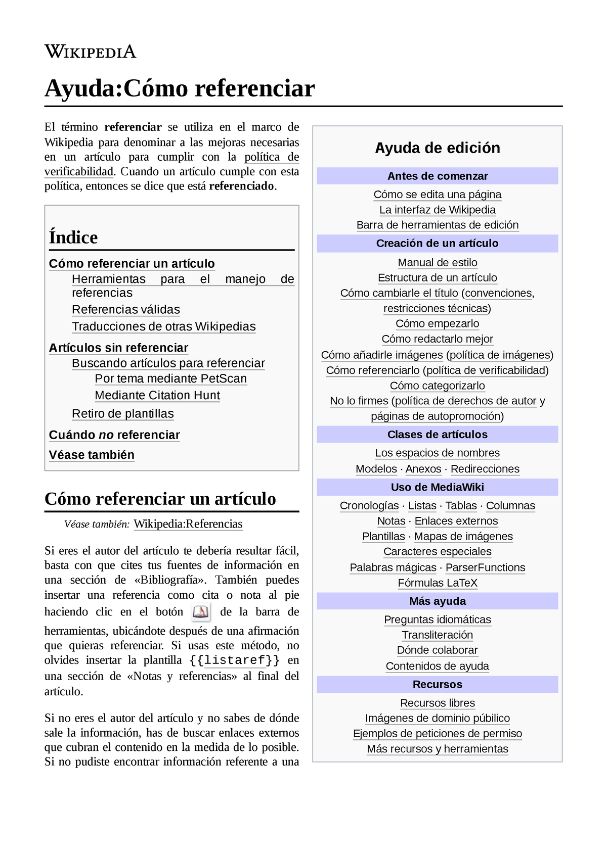 Ayuda Cómo Referenciar - Ayuda De Edición Antes De Comenzar Cómo Se ...