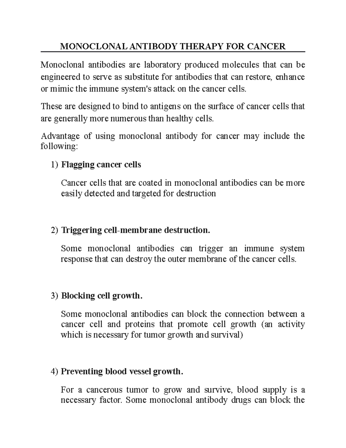 Monoclonal Antibody Therapy FOR Cancer - MONOCLONAL ANTIBODY THERAPY ...