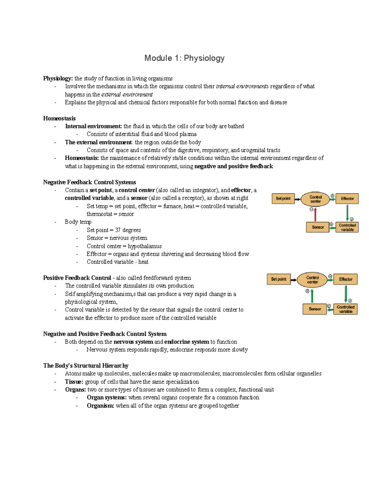 Module 1 Physiology Module 1 Physiology Physiology the study of