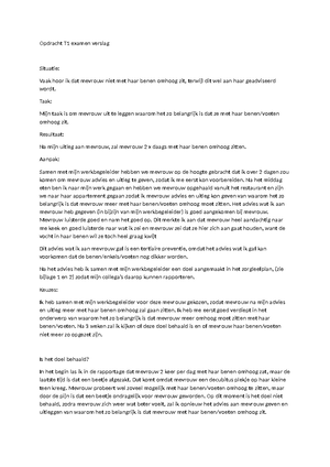 Examen B1-K1-W3 - Draagt Mede Zorg Voor Het Individuele Plan Van De ...