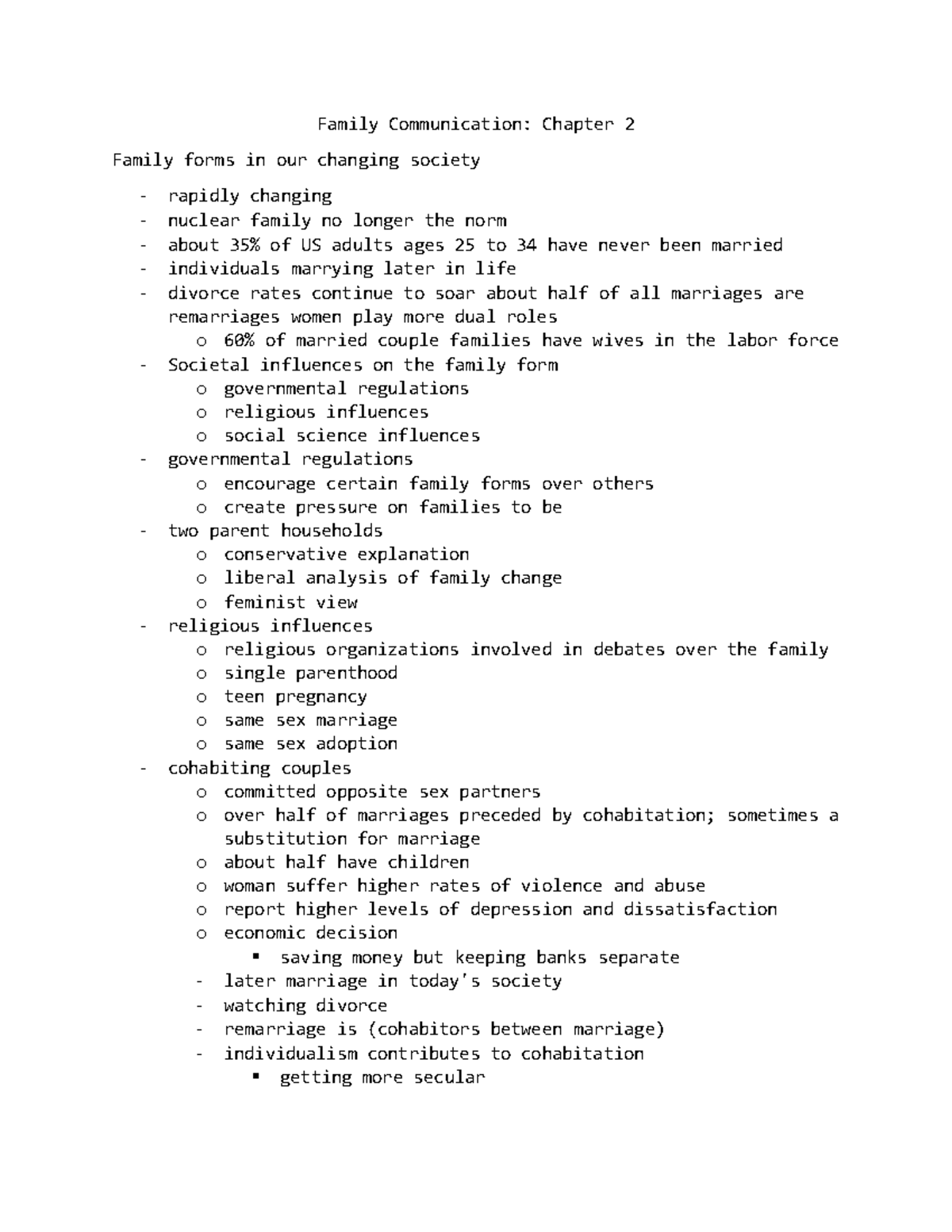 COM 387- Chapter Two - Dr. Ebersole - Family Communication: Chapter 2 ...