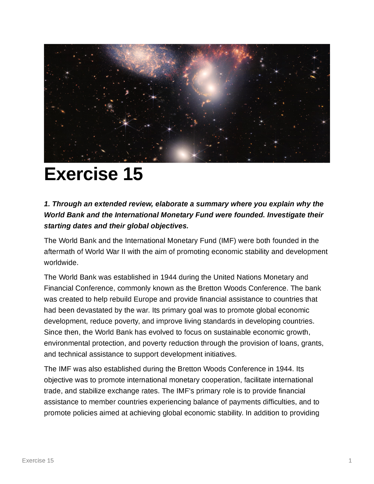Exercise 15 contemporary world - Exercise 15 1 Exercise 15 Through an ...