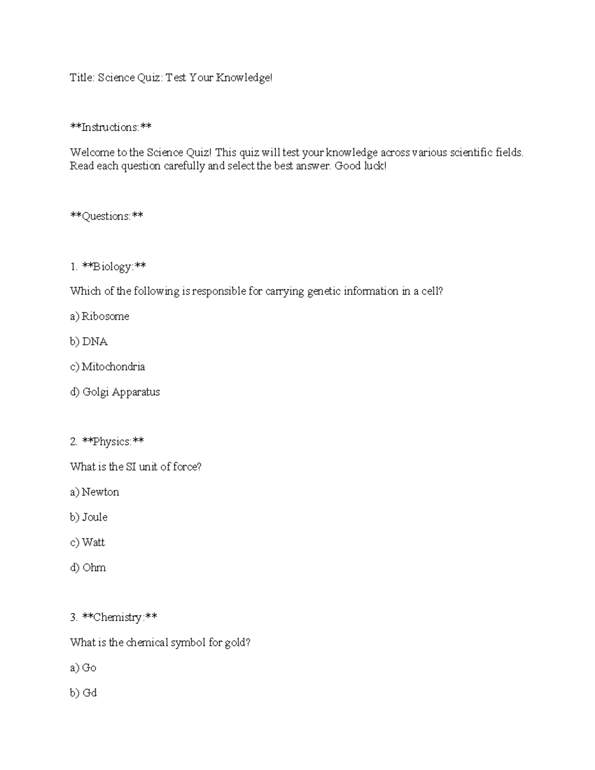 Bioelements Quiz: Test Your Knowledge Now! - bjn2d9y