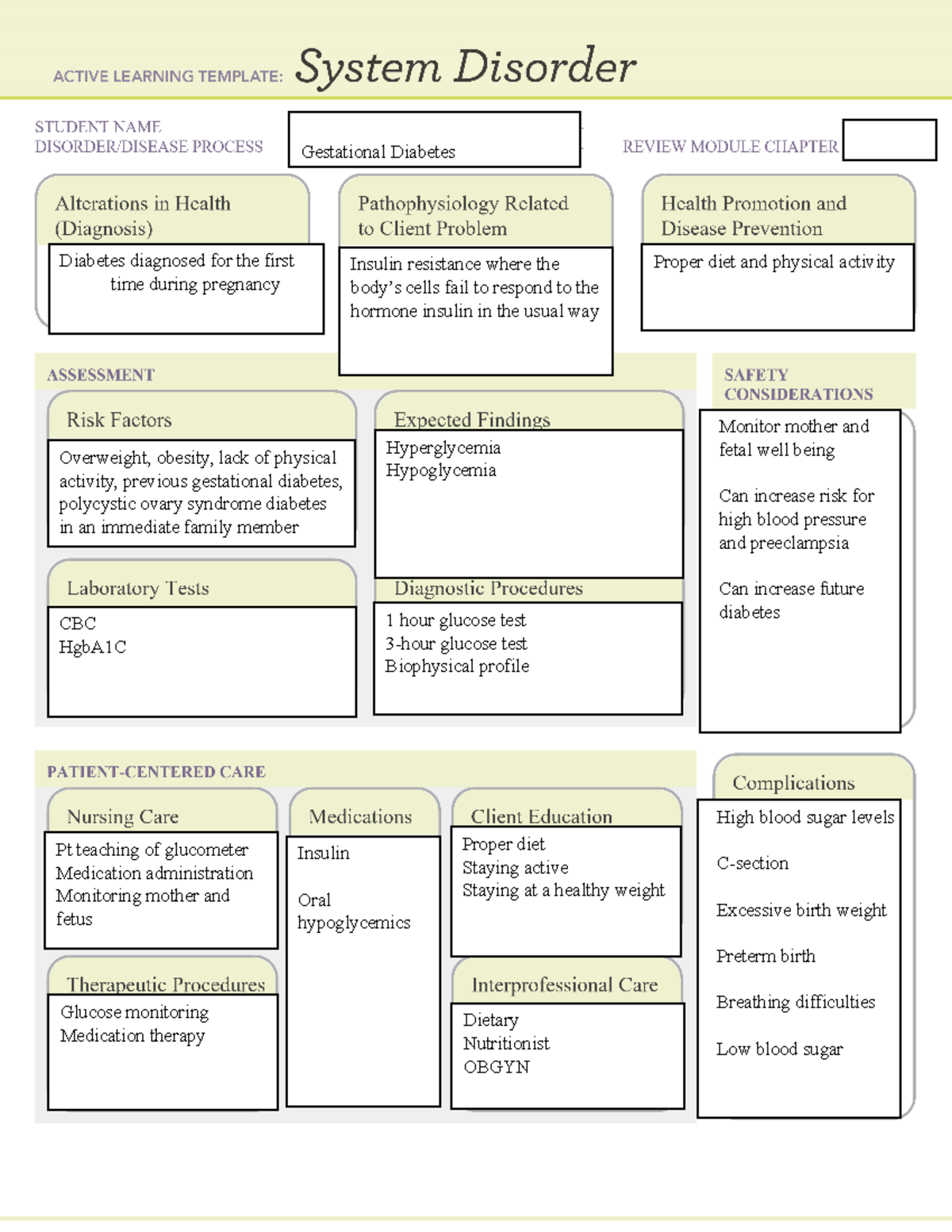 Ati Diagnostic Template For Hypertension