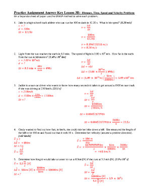KEY - 7 Kinetic Energy - solved assignment for science 10 - Lesson 7 ...