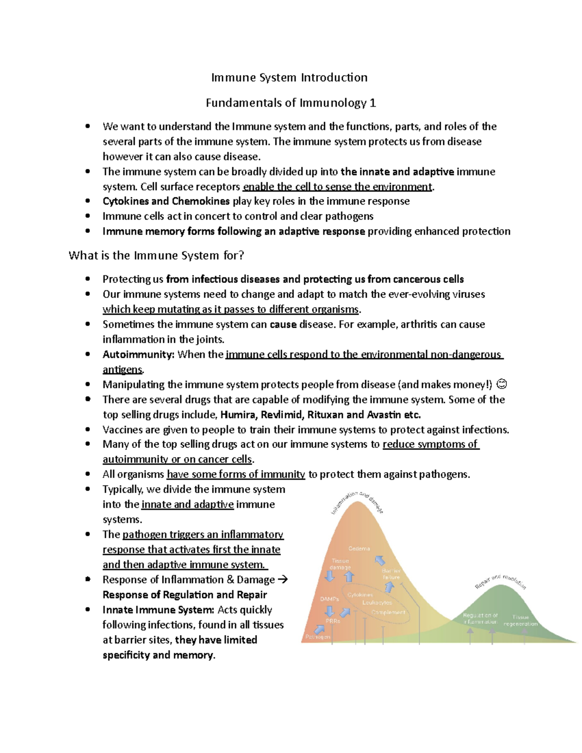 Fundamentals of Immunology - Immune System Introduction Fundamentals of ...