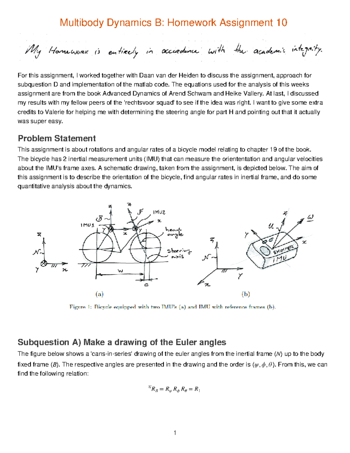 HW10 - Homework Assignment 10 Inc. Code - Multibody Dynamics B ...