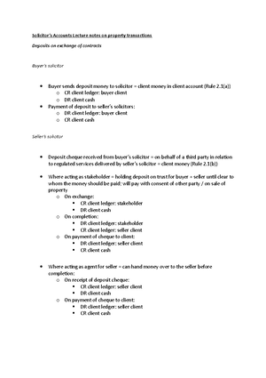 Solicitor’s Accounts Lecture notes on Accounting for VAT on client ...