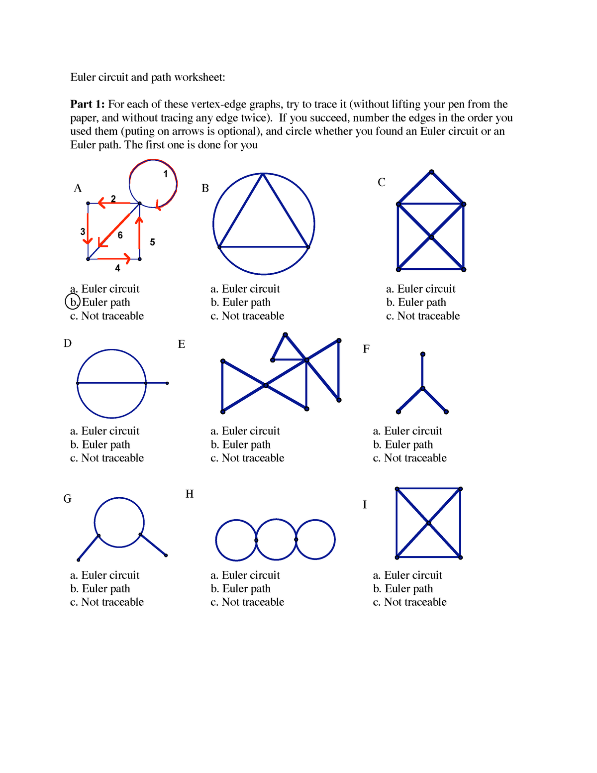 Worksheet On Eulers Graph Bachelor Of Science In Civil Engineering StuDocu