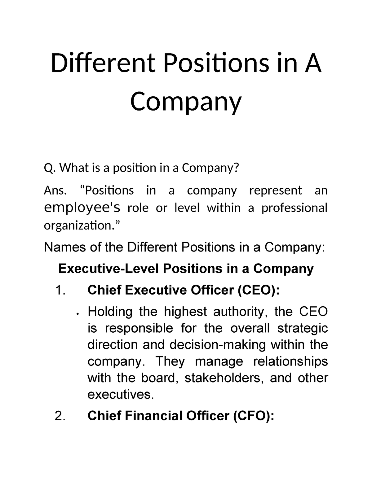 different-positions-in-a-company-what-is-a-position-in-a-company-ans