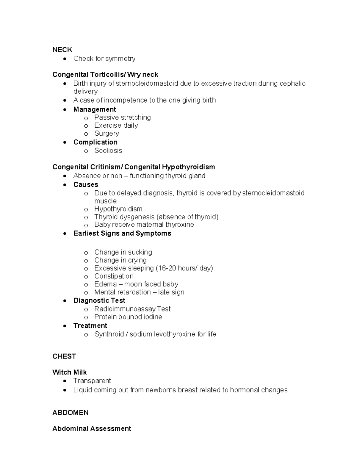 NECK - ACADEMIC REFERENCE - Fundamentals of nursing - UBian - StuDocu