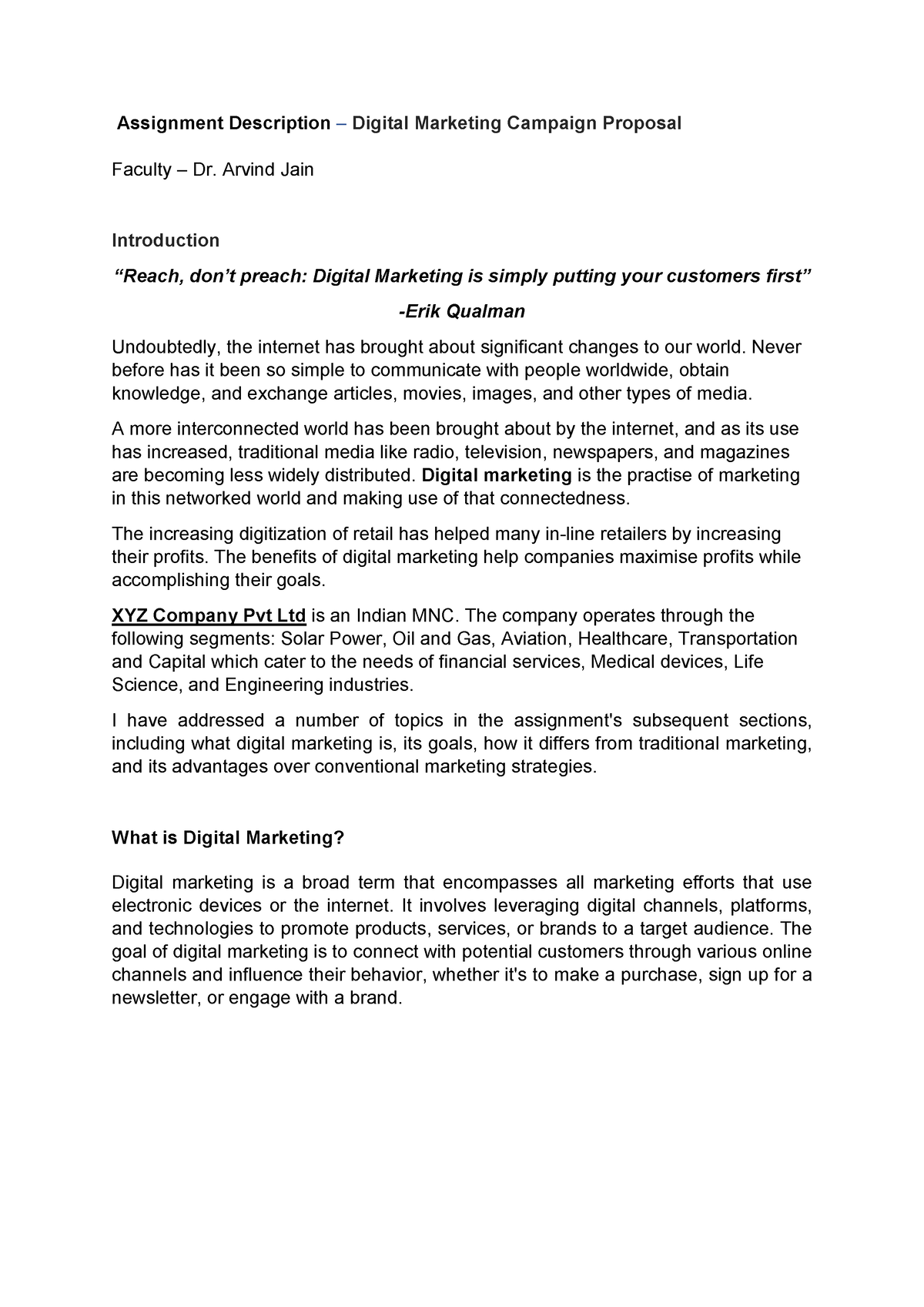 digital marketing assignment 2