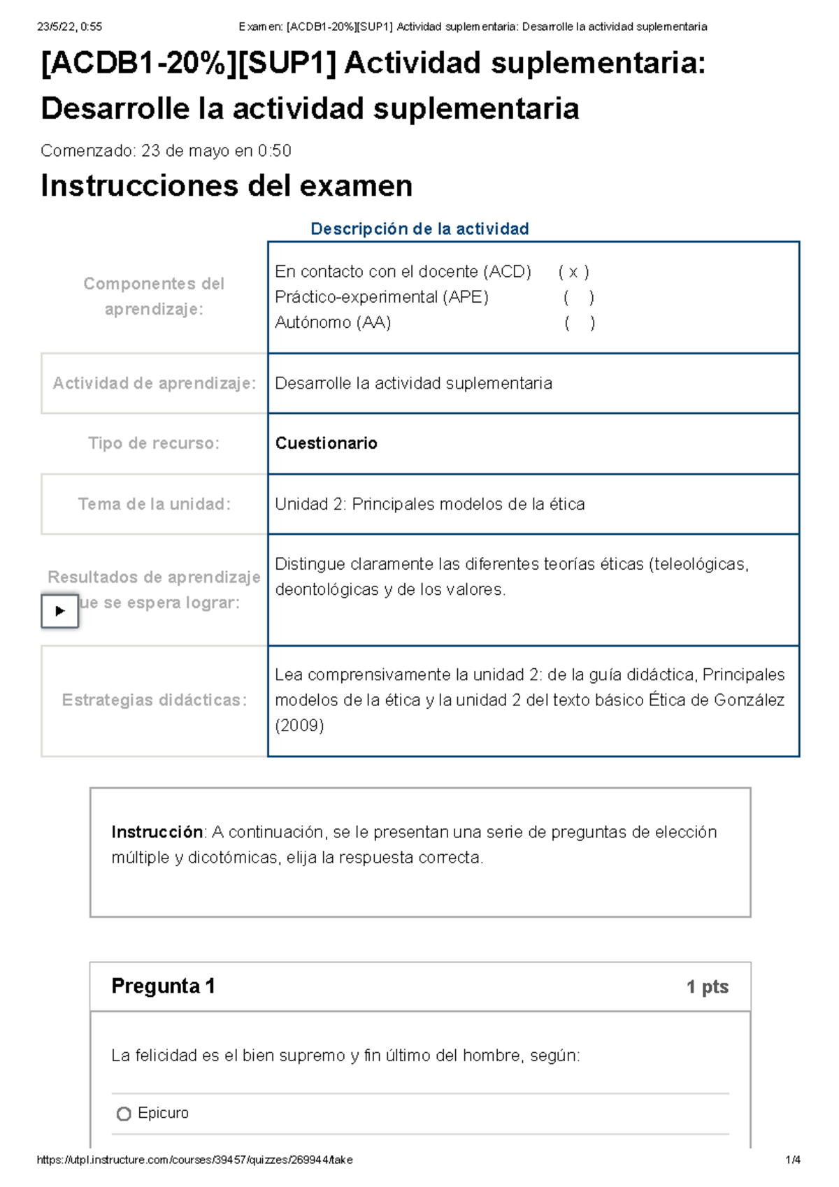 Examen Acdb Sup Actividad Suplementaria Desarrolle La Actividad Suplementaria Studocu