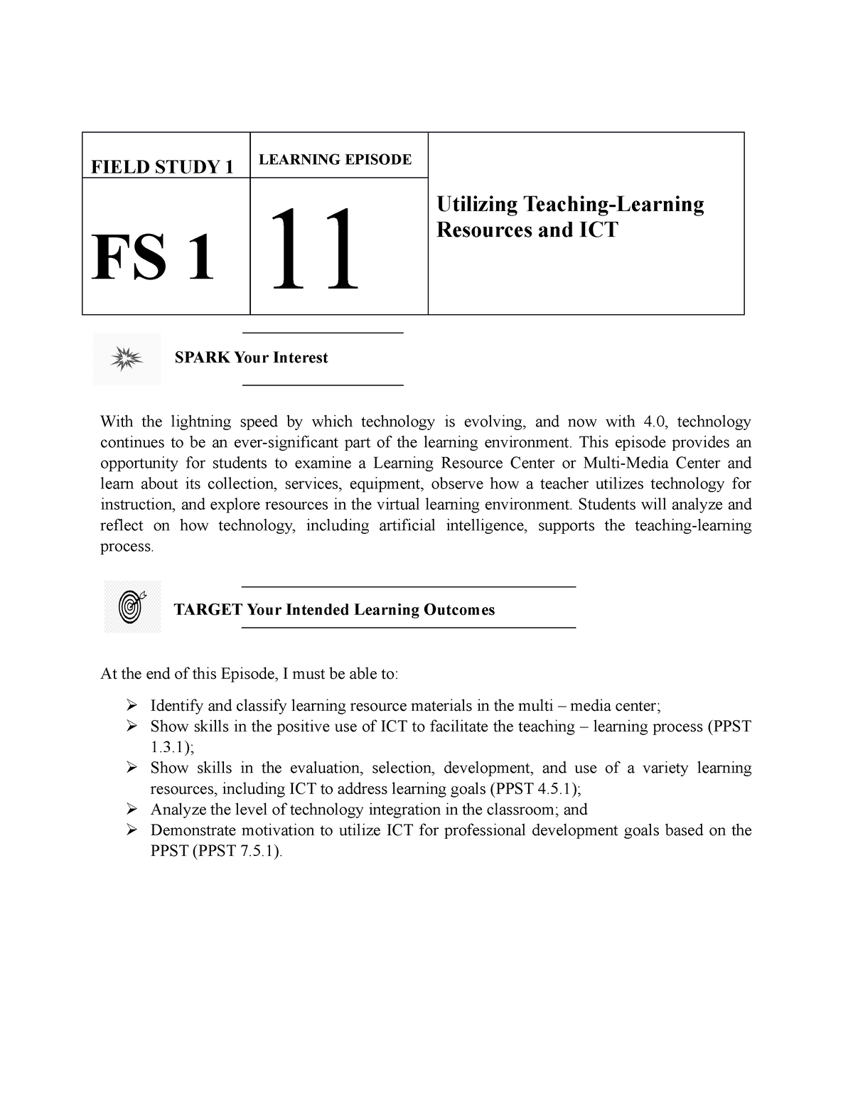 Field- Study-1-Episode-11 - FIELD STUDY 1 LEARNING EPISODE Utilizing ...