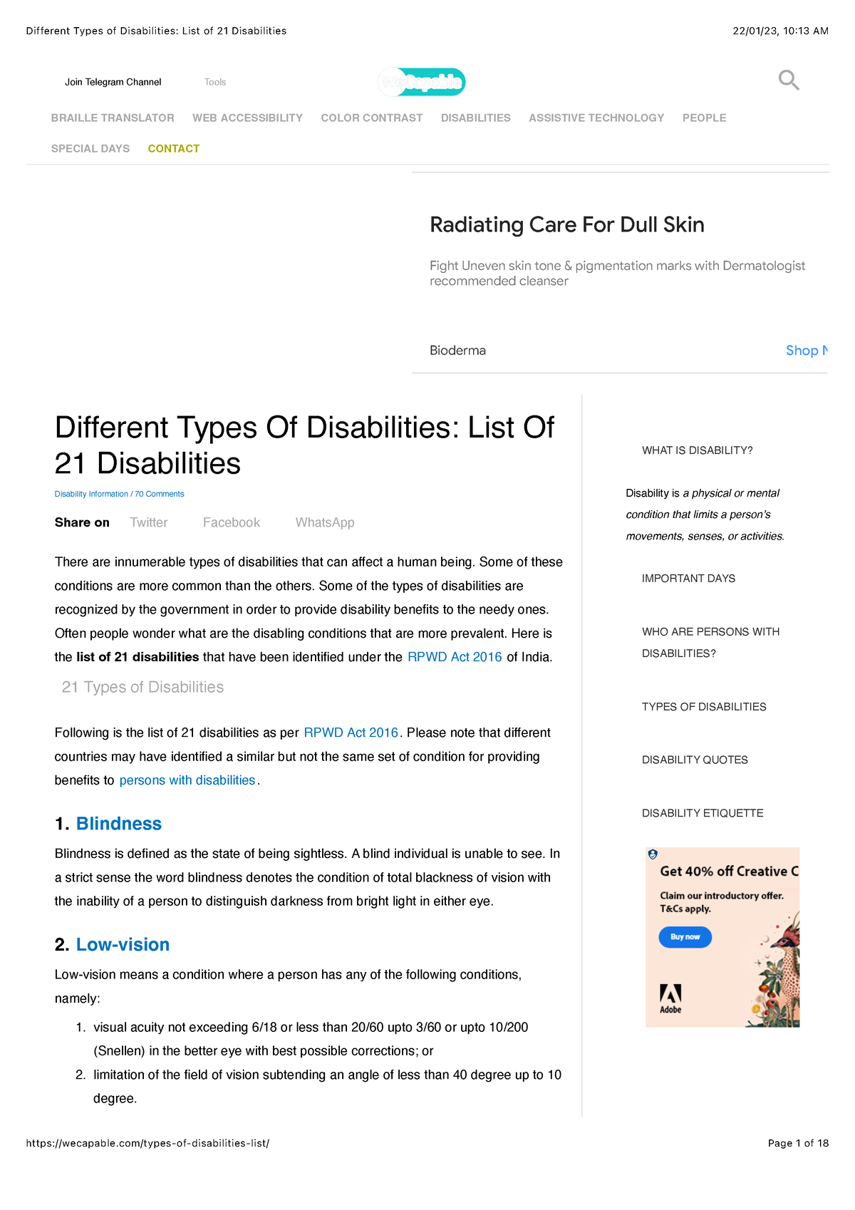 Different Types Of Disabilities List Of 21 Disabilities Radiating