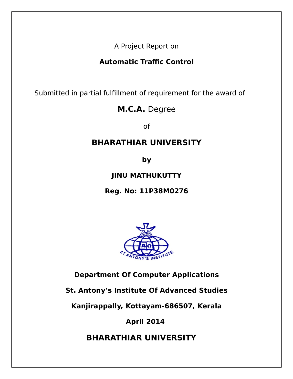 Report ATC - Input and Output design - A Project Report on Automatic ...