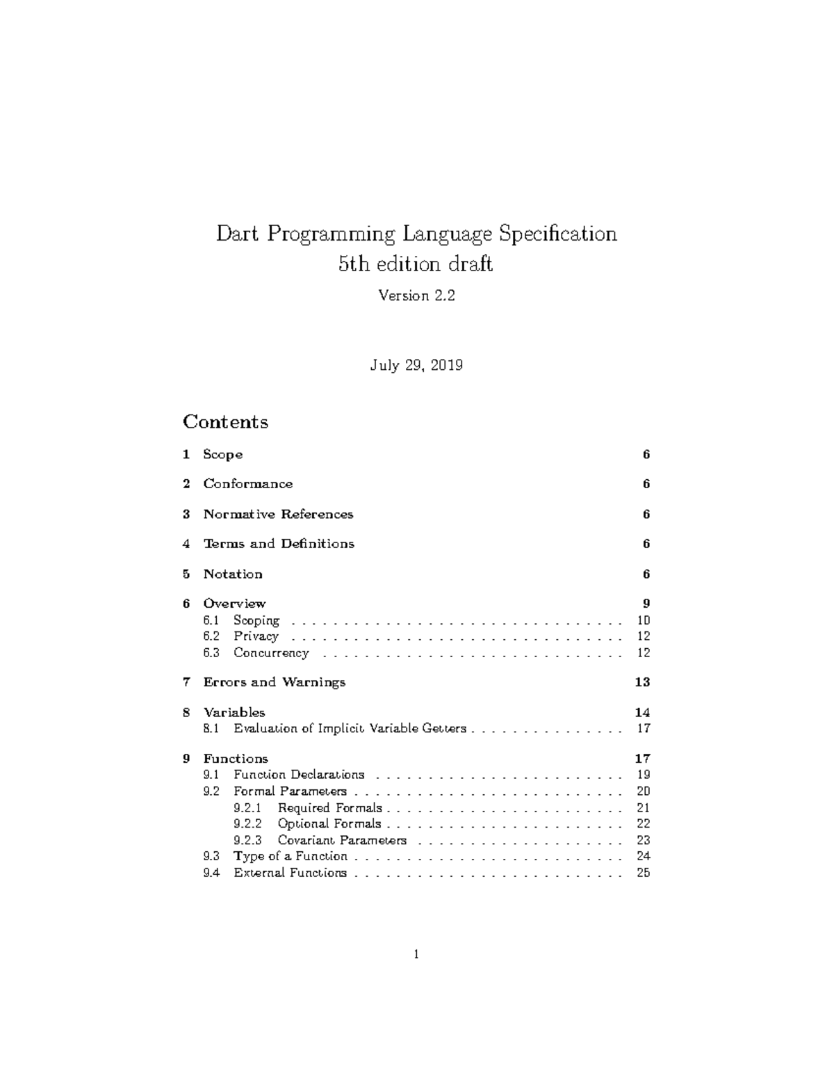 Dart Lang Specv2 NOTES DART 5th edition draft Version 2. July