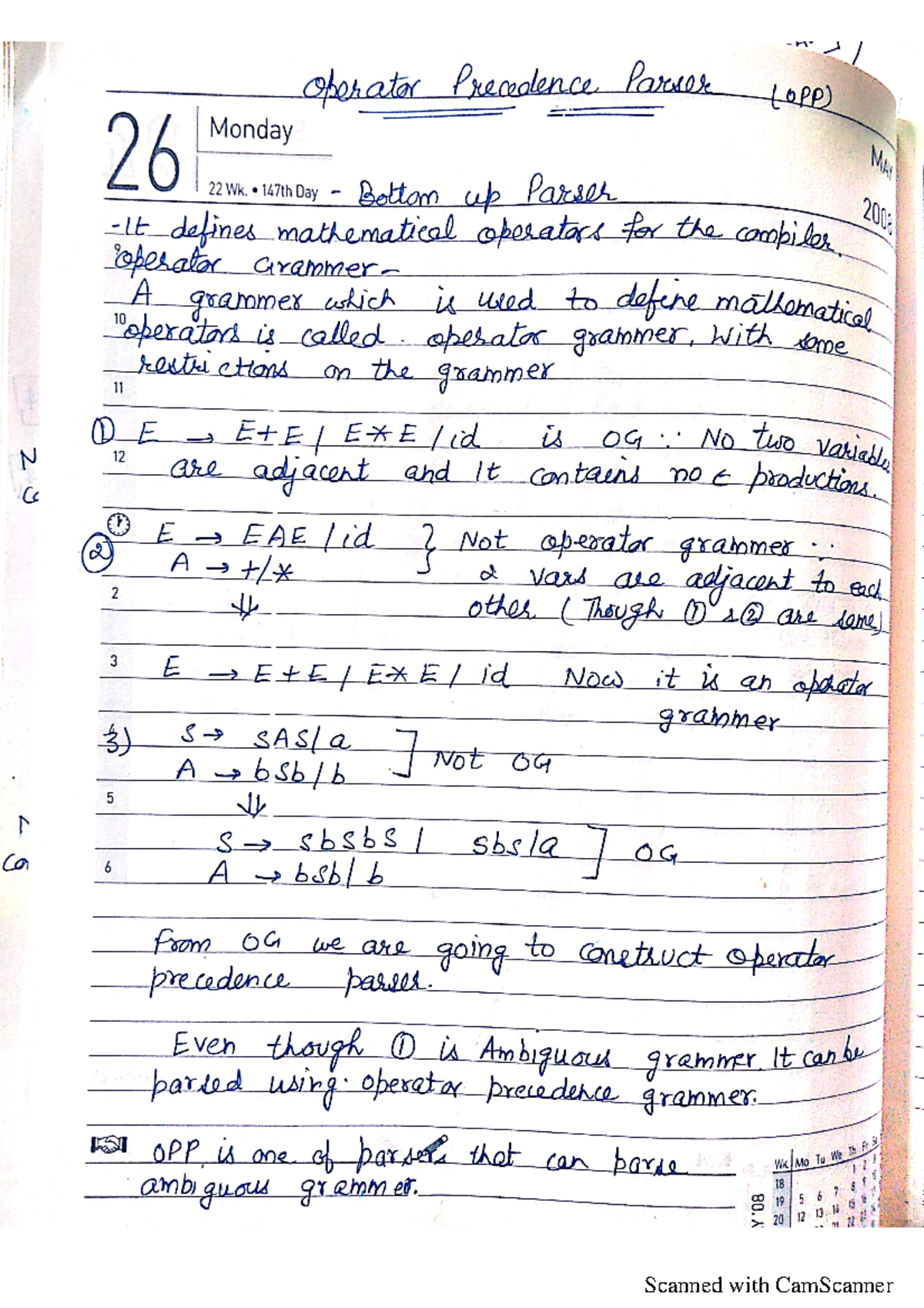 Unit 2 operator precedence parser b tech studocu