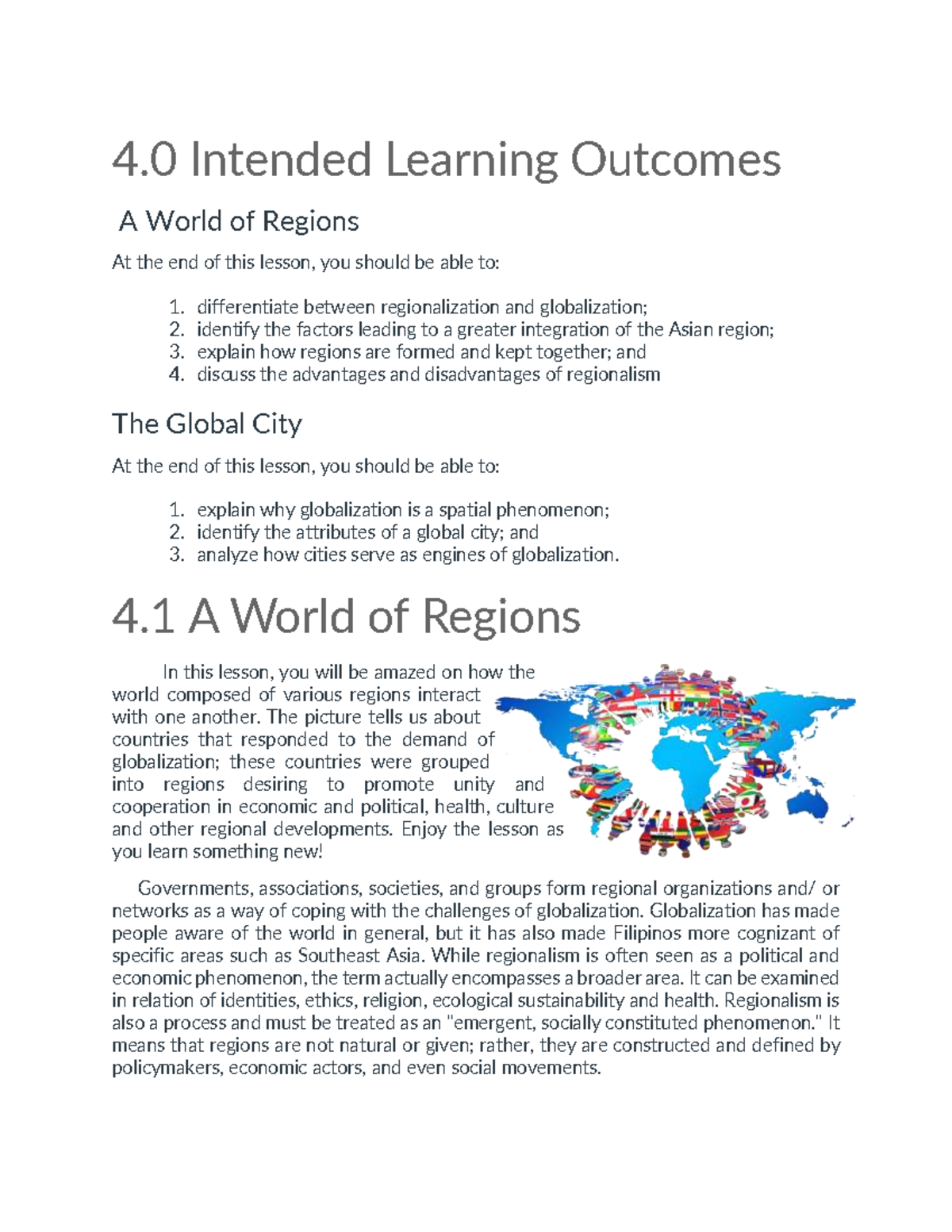 GEC 003 Module 4 .Lecture notes is what it is. 4 Intended Learning