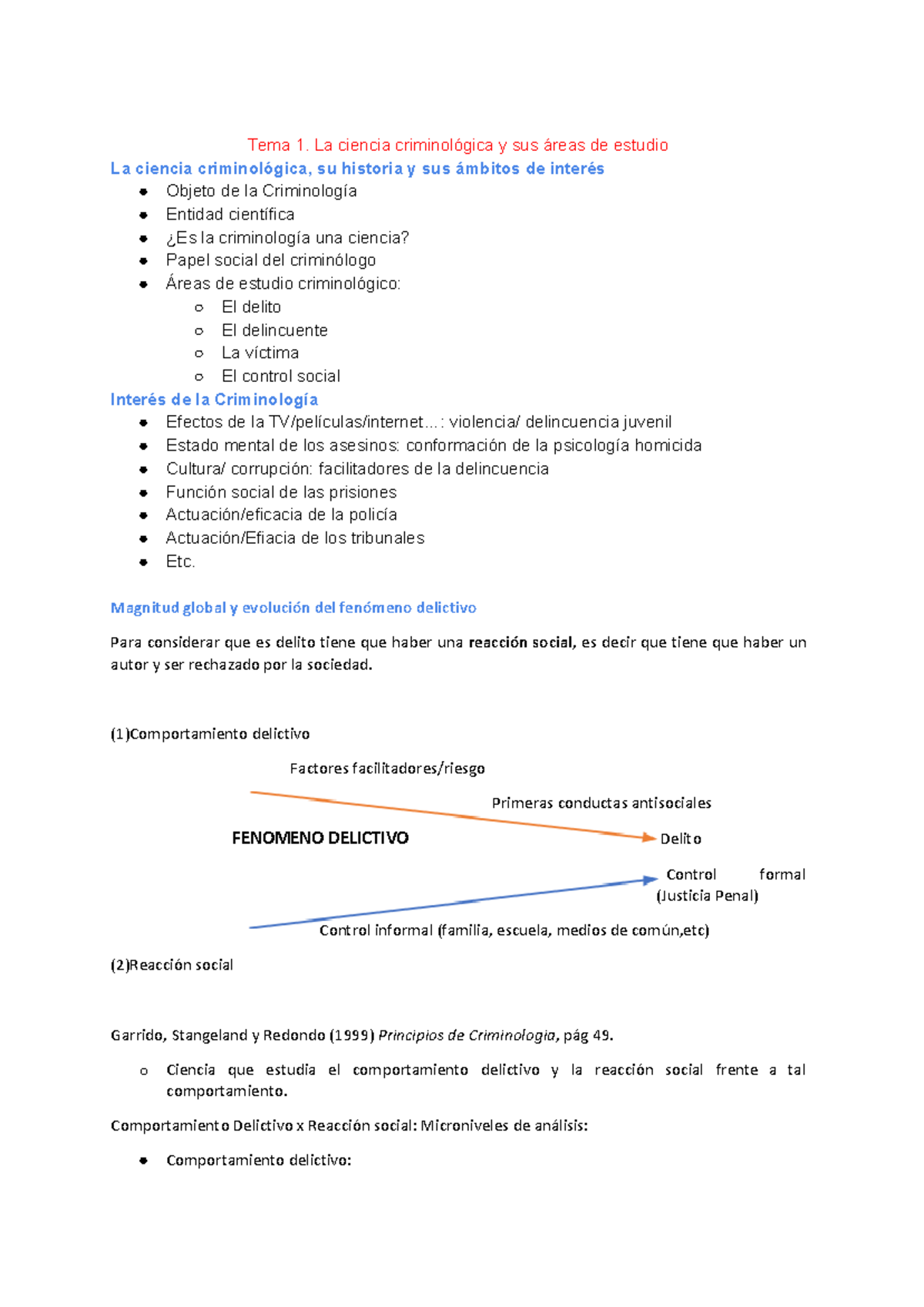 Apuntes criminologia temas 1 al 7 - Tema 1. La ciencia y sus de estudio ...