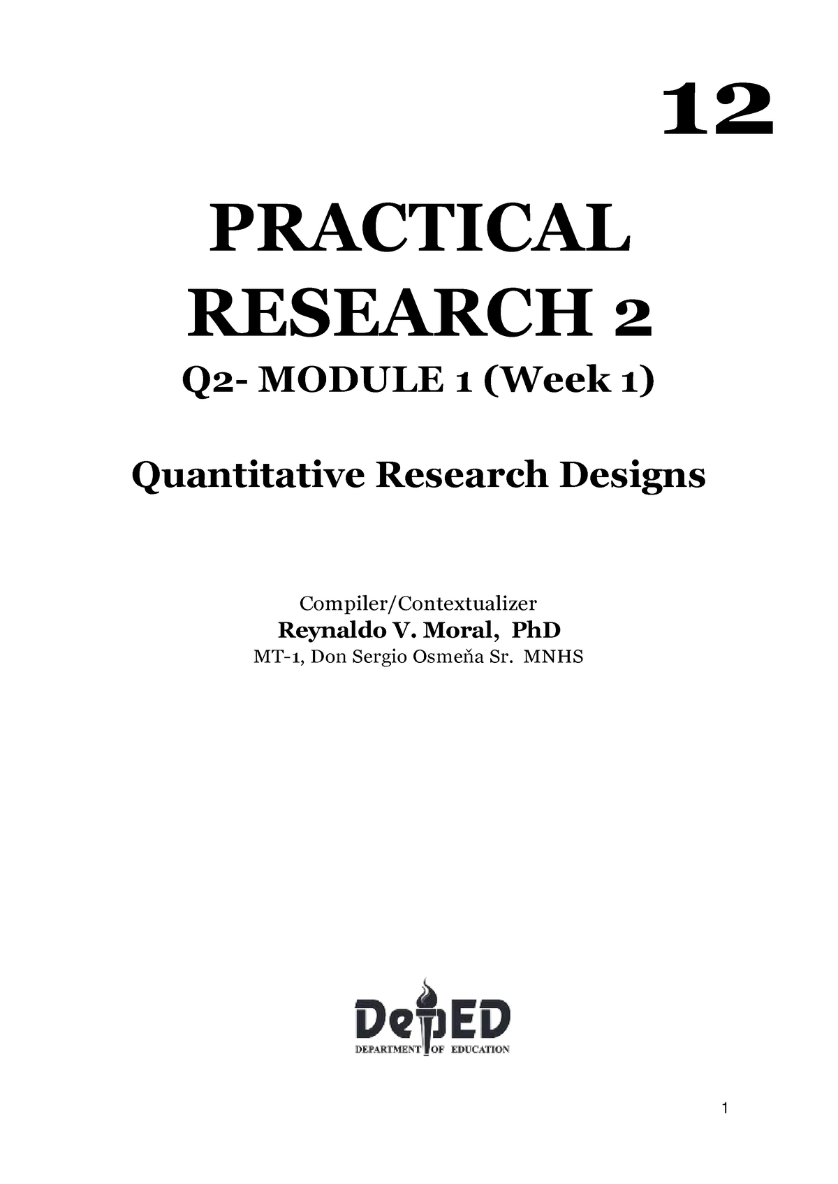 quantitative research module 1