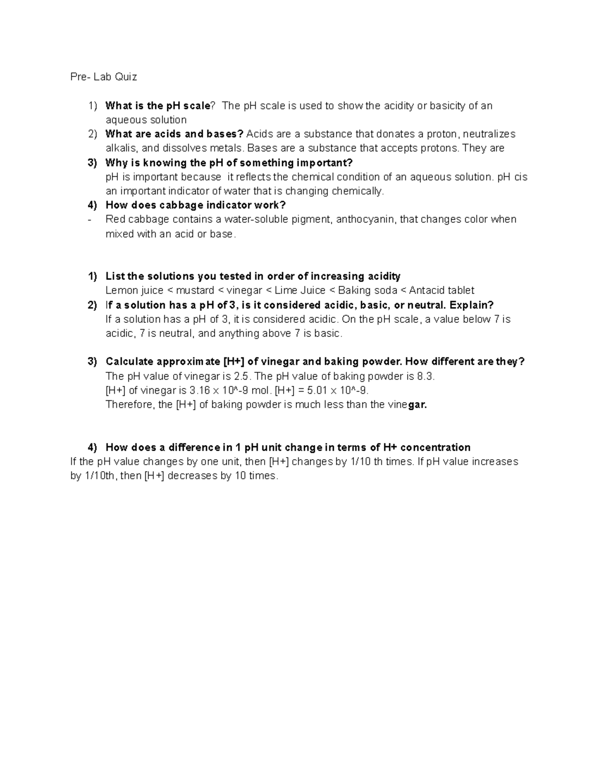 LAB 5 chemistry - Lab 5 answers with pictures - Pre- Lab Quiz What is ...